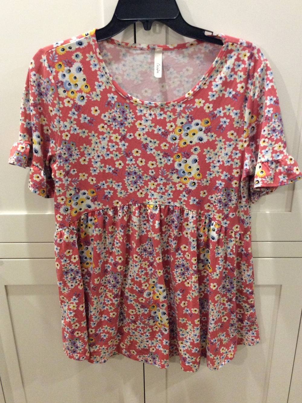 Closet Coral Floral Babydoll Tunic Top